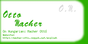 otto macher business card